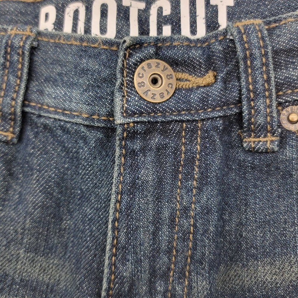 Crazy 8 Boys Jeans Size 8 Slim Bootcut Blue Denim Dark Wash 5 Pocket Design - Picture 6 of 16